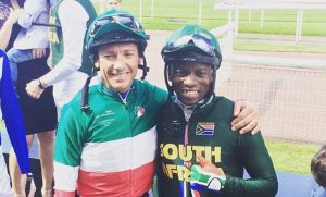 Frankie Dettori (left) S'Manga Khumalo (right)